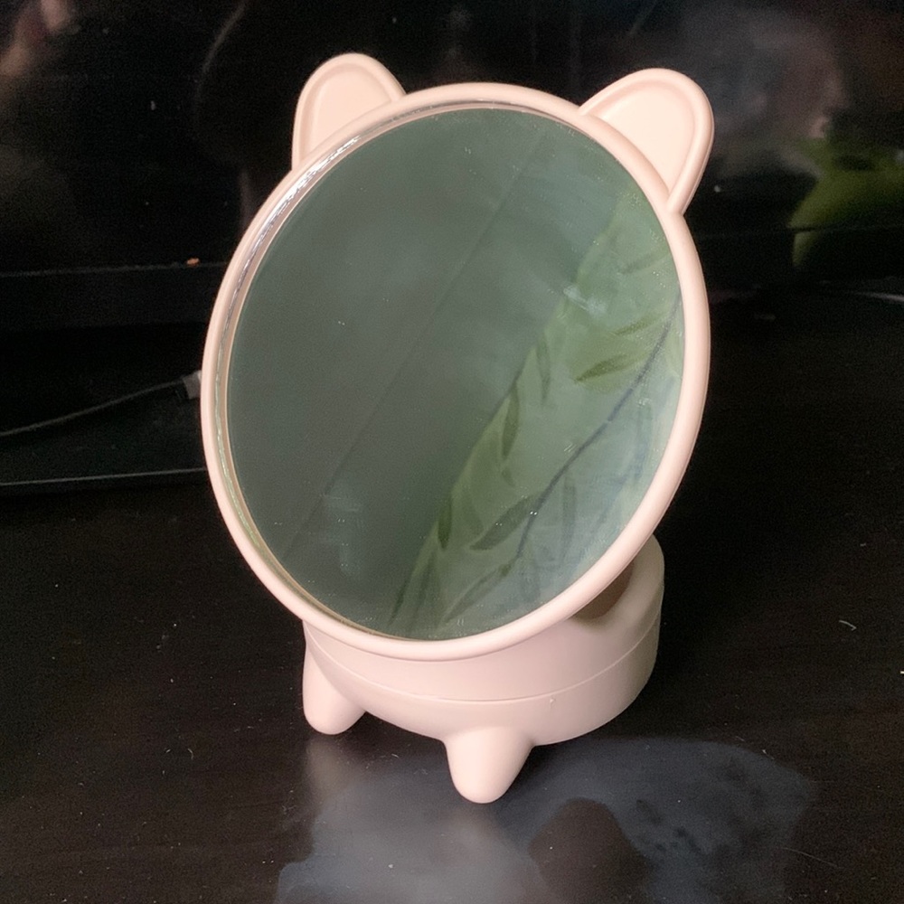 cat mirror jewelry tray